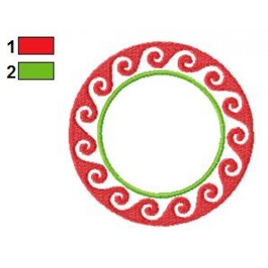 Round Ornament Embroidery Design 02